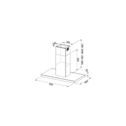 Okap wyspowy Franke Neptun Led FNE 905 I XS LED stal szlachetna/czarne szkło 110.0389.065